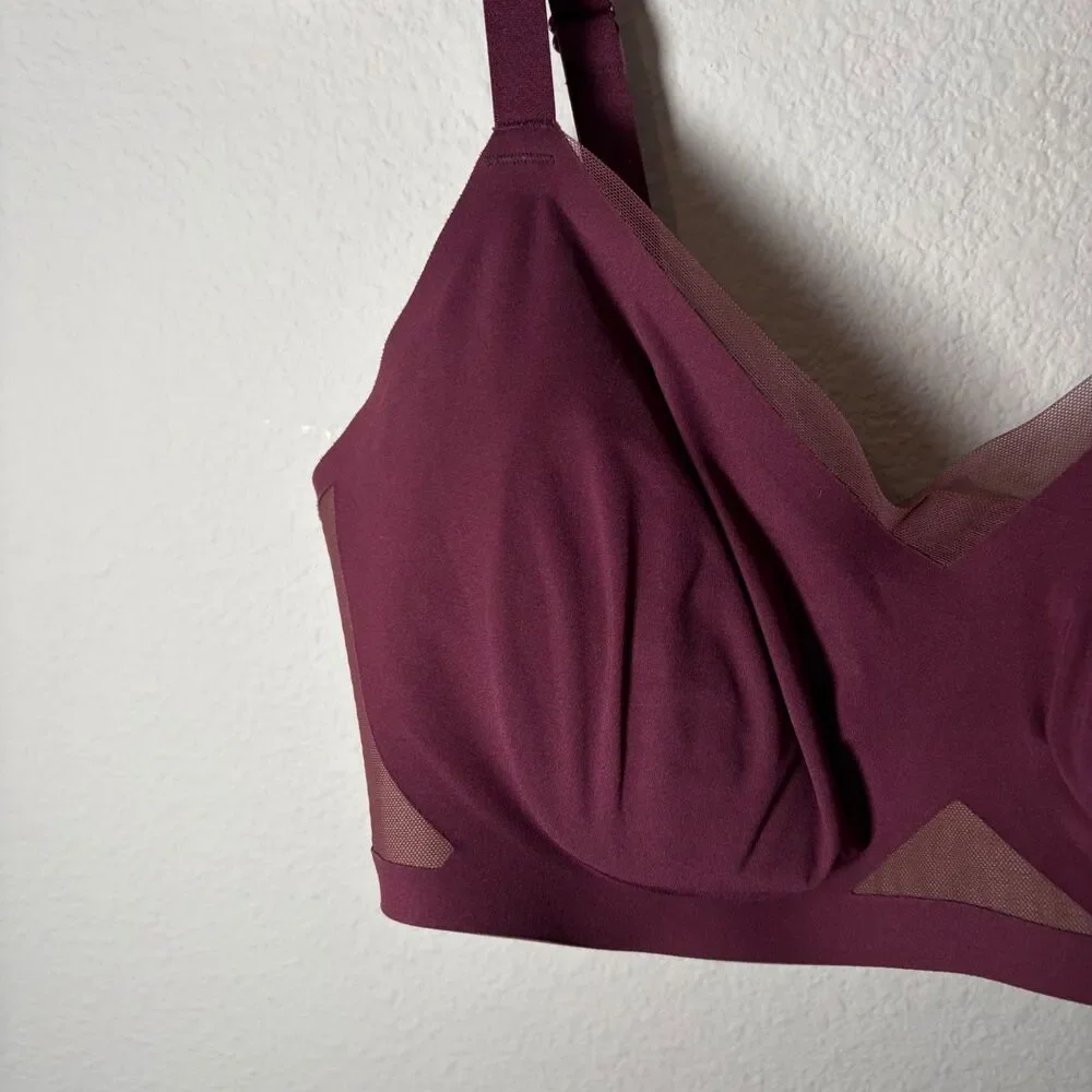 Honey Love Bra Women's XL Maroon 38D/DD E Beige Adjustable Wireless